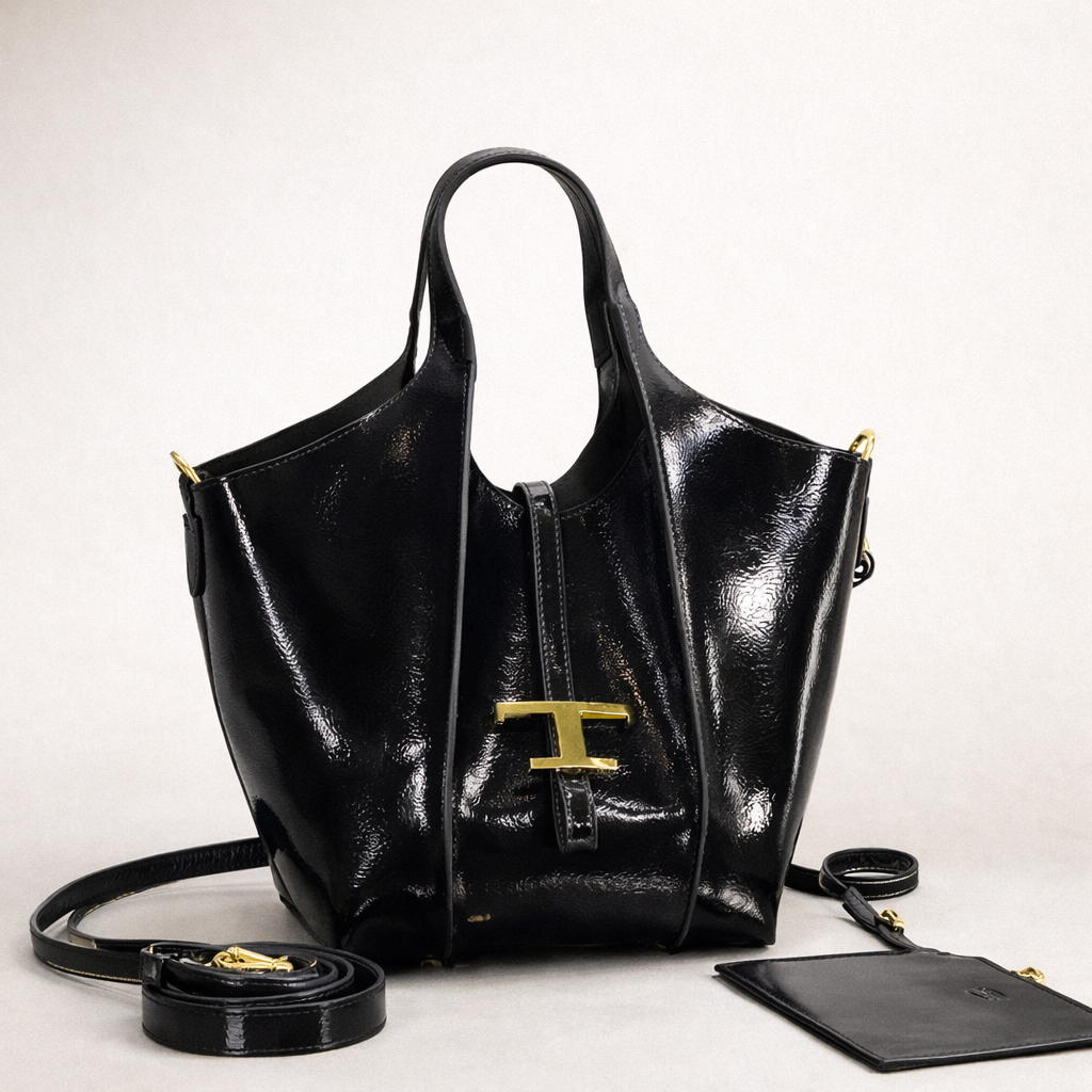 Tod’s Patent Leather Tote – Black Edition