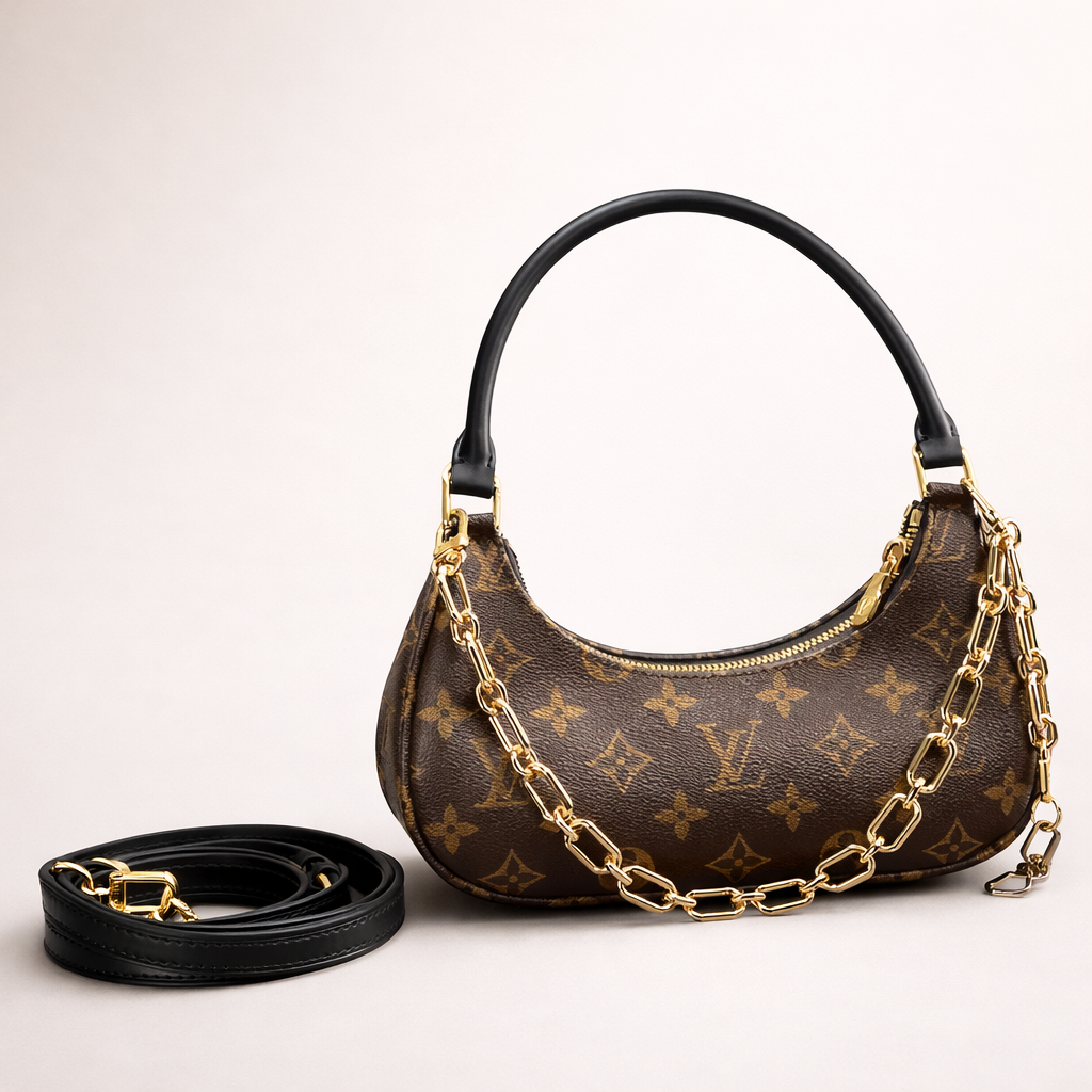 Louis Vuitton Monogram Canvas Shoulder Bag – Classic Brown Edition
