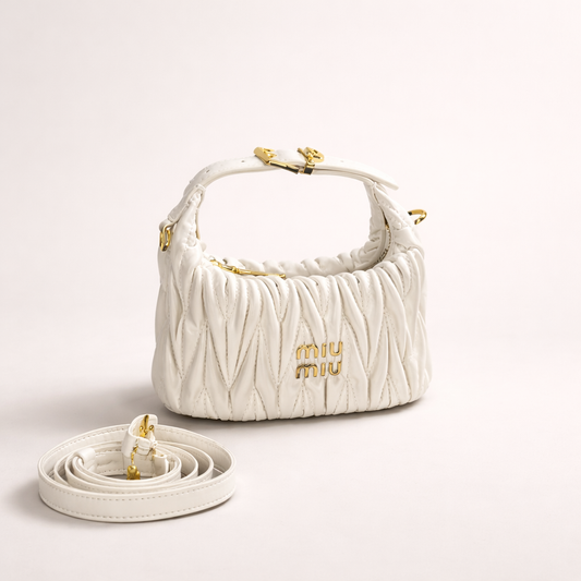 Miu Miu Matelassé Handbag – Ivory Edition