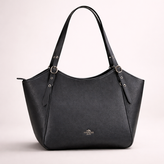 Coach Leather Tote Bag – Black Edition