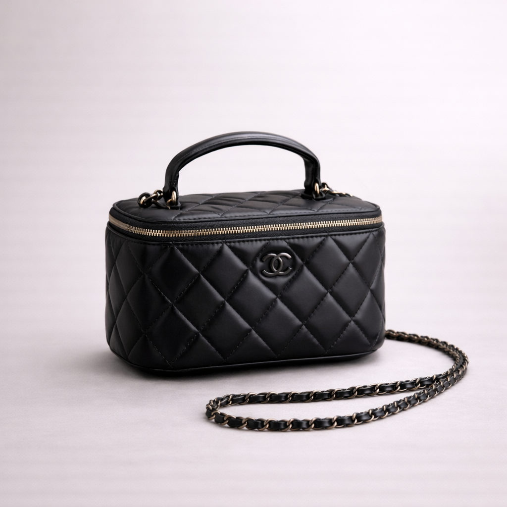Chanel Quilted Handbag Vanity Bag – Black Edition