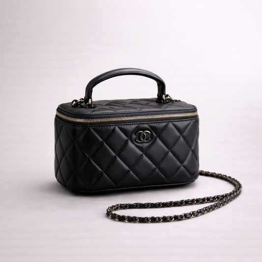 Chanel Quilted Handbag Vanity Bag – Black Edition