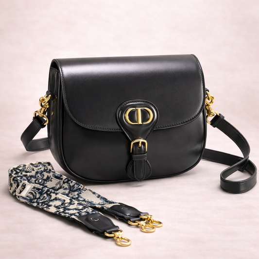 Christian Dior Leather Flap Crossbody Bag – Black Edition