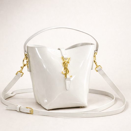 YSL Mini Bucket Bag – Ivory Patent Edition