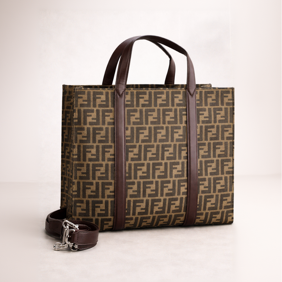 Fendi FF Canvas Shopping Bag – Brown Edition