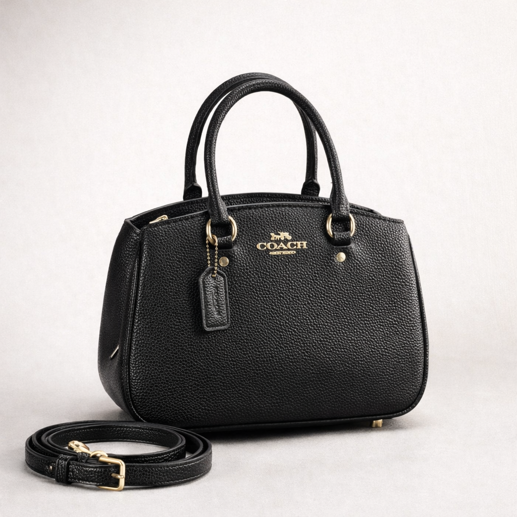 Coach Leather Satchel – Black Edition