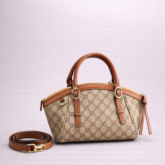 Gucci GG Supreme Handbag – Beige & Tan Edition